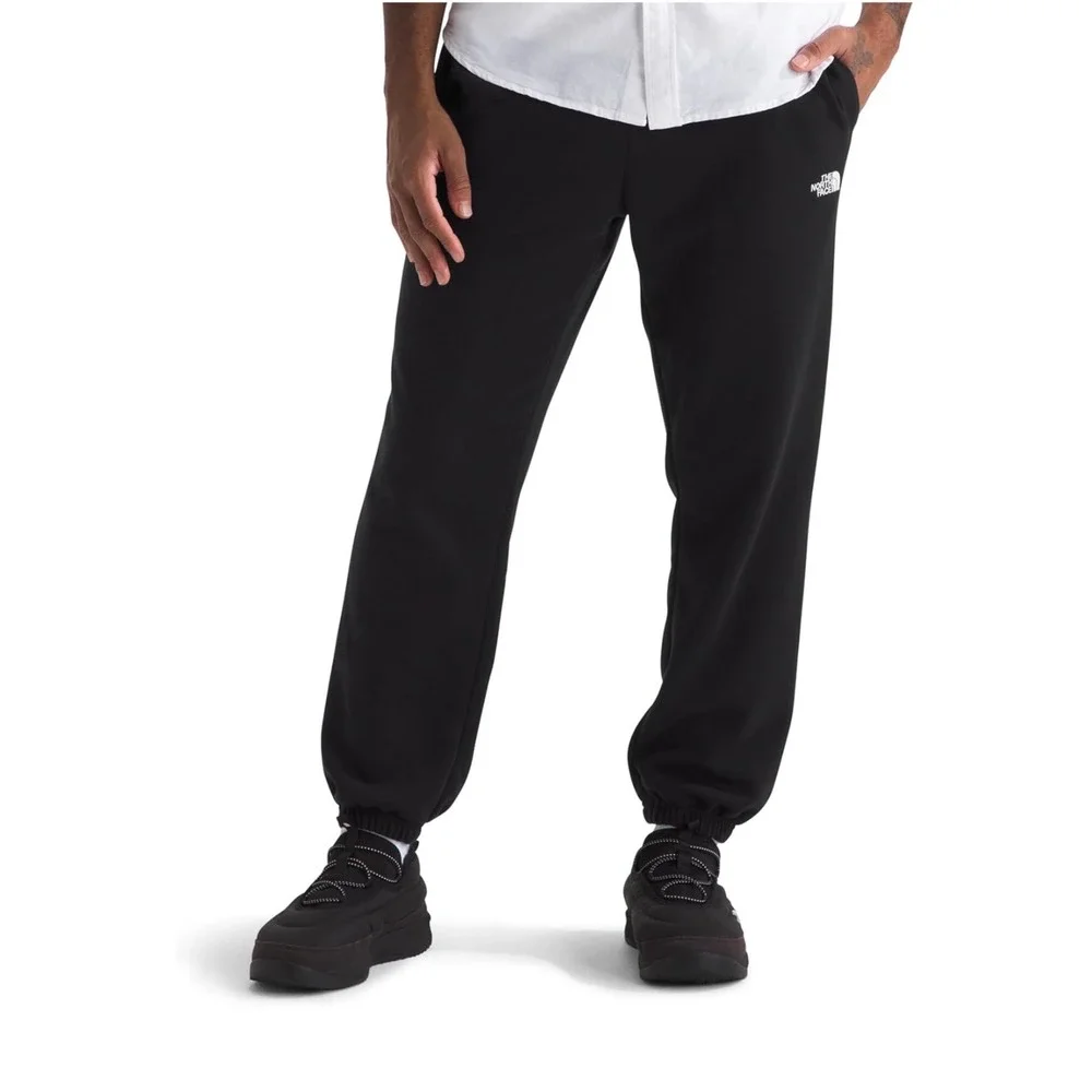 The North Face Sweatpants Mens M Black Circular Design Fleece Joggers Logo